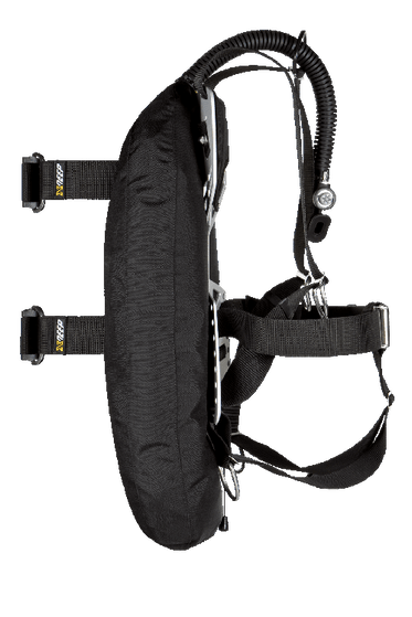 XDEEP NX ZEN Standard – side profile showing harness design, wing structure, and inflator setup