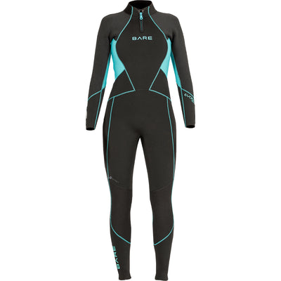 3MM EVOKE WOMENS WETSUIT FULL - BLK, AQU