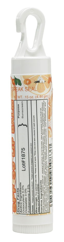 MANDARIN VANILLA LIP BALM SPF 30 SAFETY SEALED