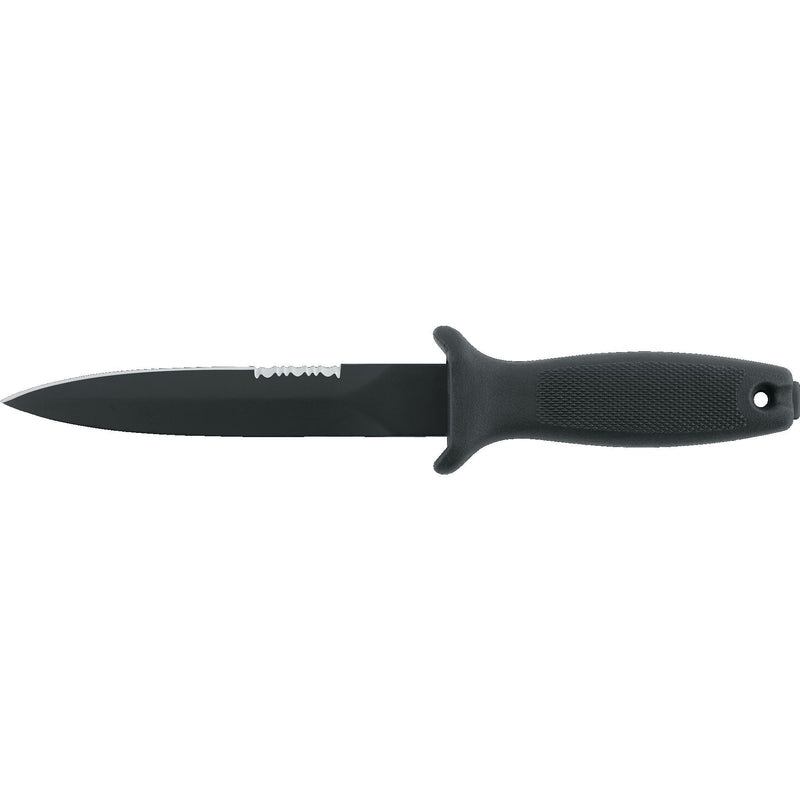 MAC Coltellerie PRA-2 diving knife with black handle and textured grip for underwater use