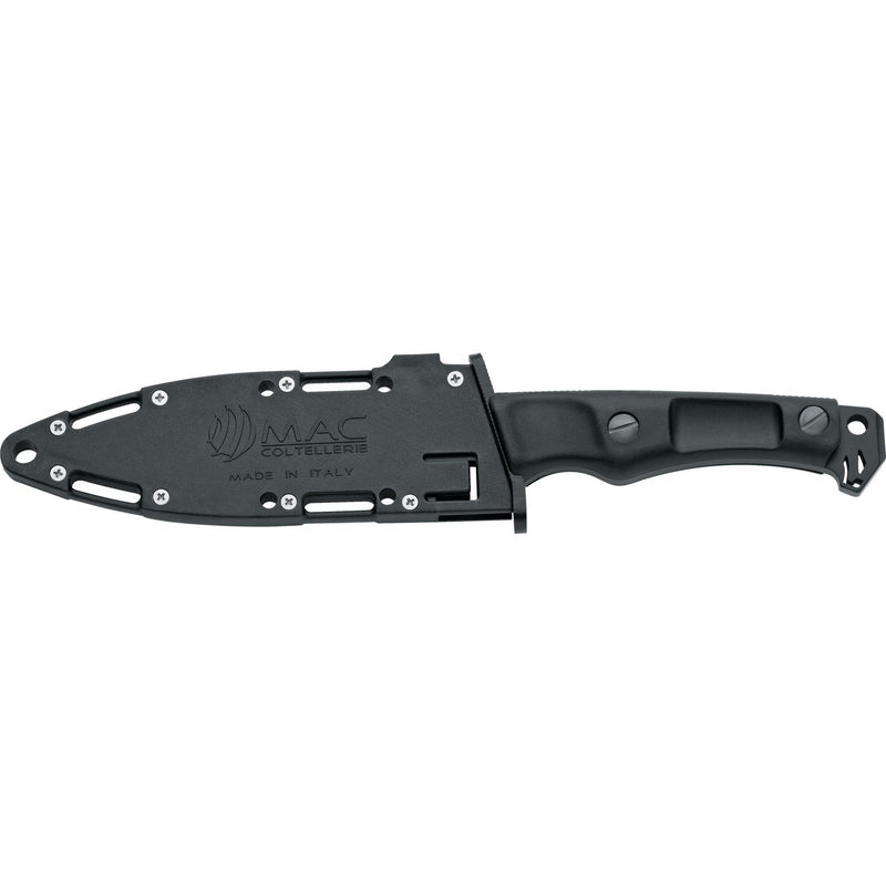 MAC Coltellerie SMD2 knife in tactical sheath showing MOLLE-compatible mounting system