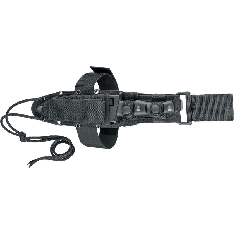 MAC Coltellerie tactical knife sheath with belt attachment and retention strap
