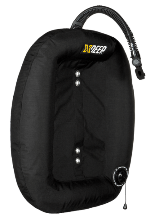 XDEEP HYDROS BC back view โ modular backplate system with harness and aluminum frame