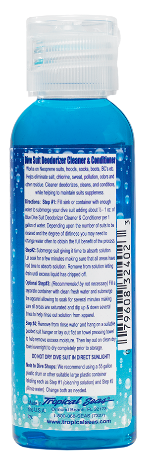 BLUE DIVE SUIT DEODORIZER CLEANER 2 OZ