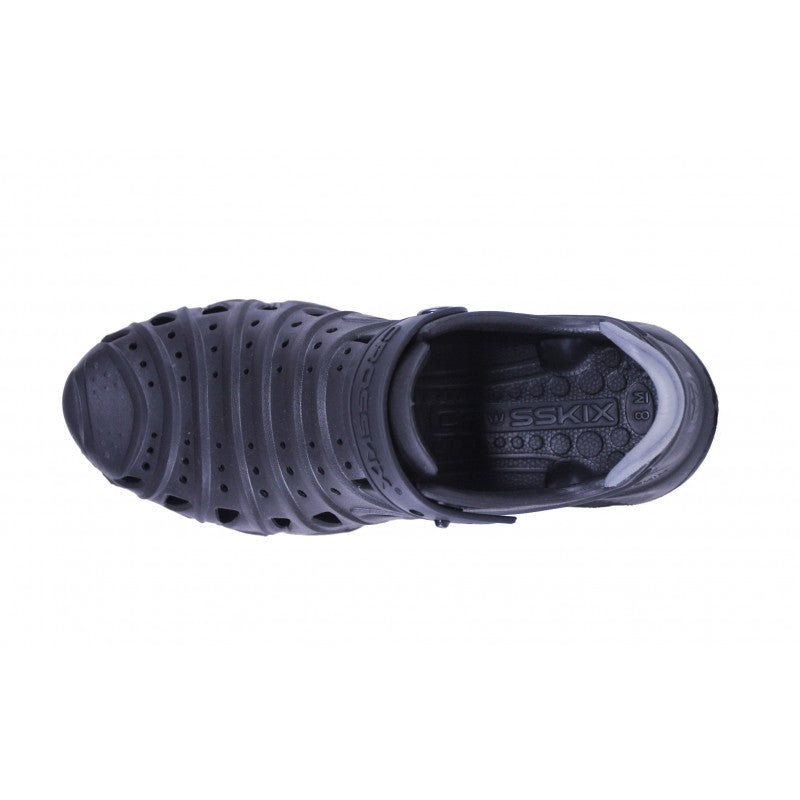 Crosskix 2.0 Knightrider dark gray clog top-down view showing perforated interior and brand logo