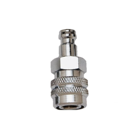 Innovate Scuba Concepts stainless steel quick disconnect coupling with knurled grip rings for scuba diving equipment