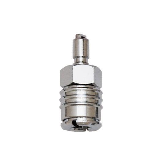 Innovate Scuba Concepts quick disconnect valve with visible internal mechanism and threaded male connector for scuba gear
