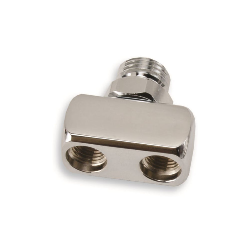 Innovate Scuba Concepts dual-port quick disconnect manifold block with threaded connections for scuba diving systems