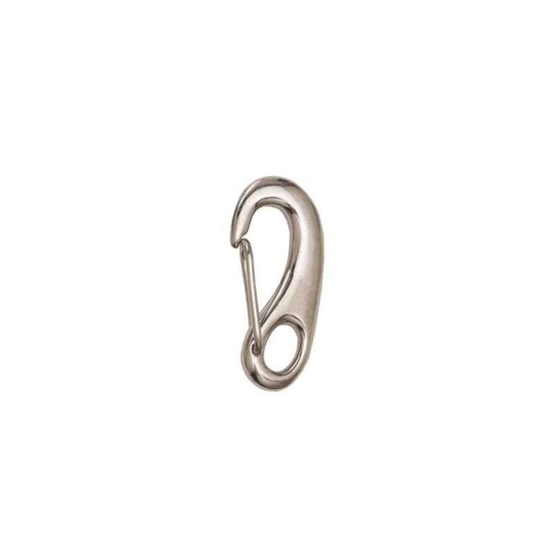 Stainless steel snap hook with spring-loaded gate for quick diving equipment attachment