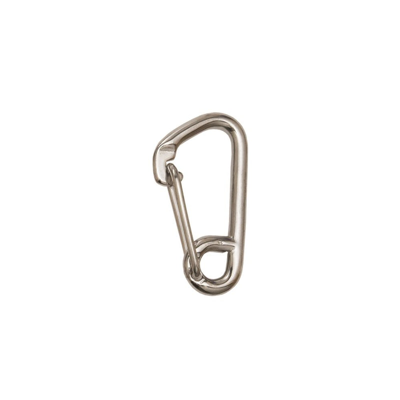 Large stainless steel carabiner with spring gate for heavy-duty scuba applications