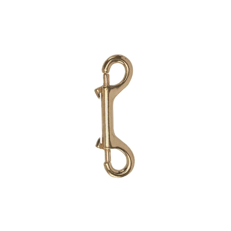 Brass double-ended snap hook with spring-loaded closures on both ends for diving applications