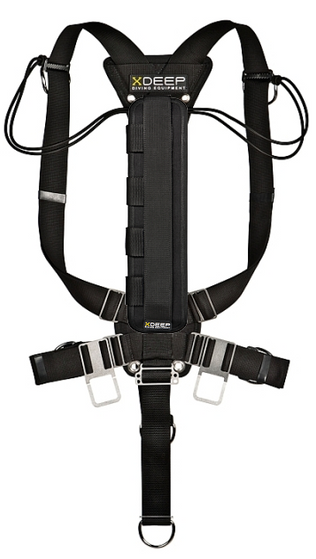 XDEEP Central Weight Pocket S – compact dual-pocket design for 2 × 1.5 kg weights, black with secure flap closure