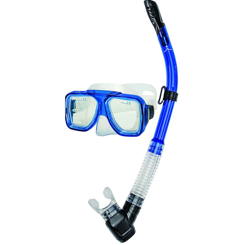 Innovative Scuba Concepts MSF3216 snorkel set - blue diving mask with matching blue snorkel tube and breathing apparatus