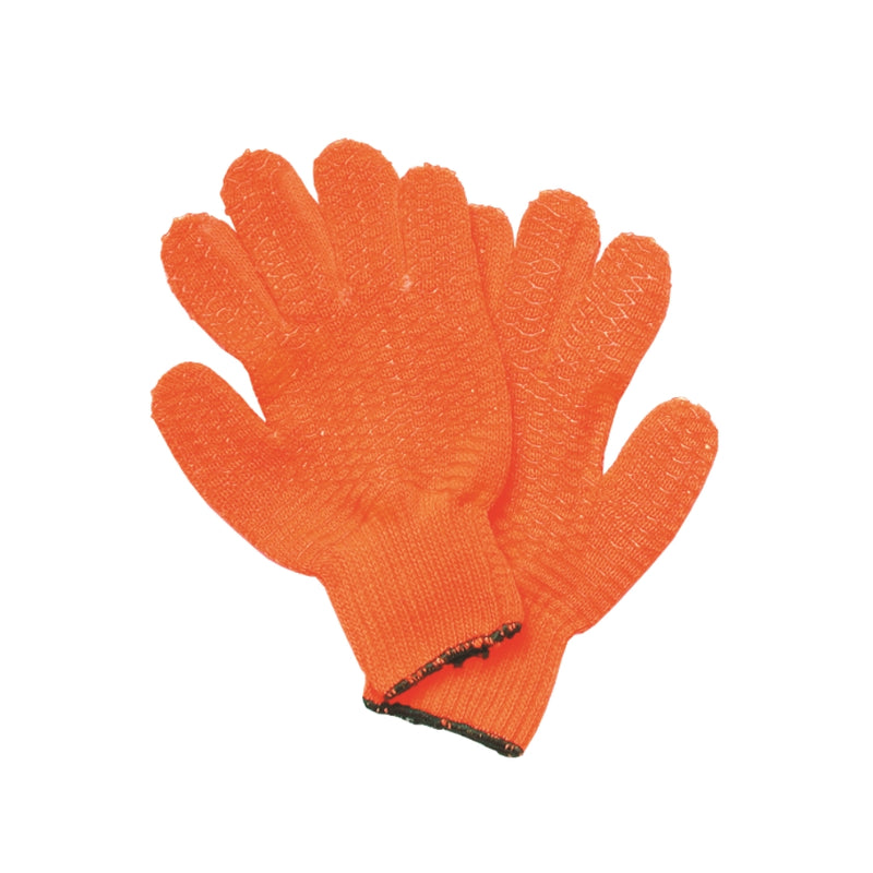 Textured Orange Knit Gloves – Protective scuba gloves with rugged grip pattern, made from flexible knit material for comfort and visibility underwater.