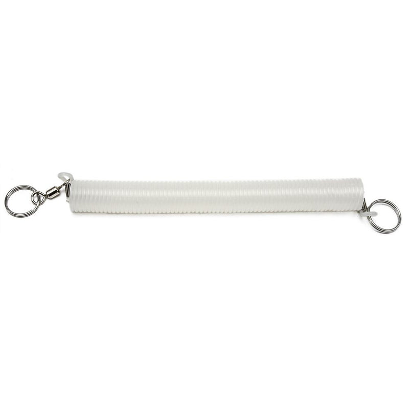 Stainless steel spring-loaded spear keeper with dual key rings for spearfishing equipment - Innovative Scuba Concepts