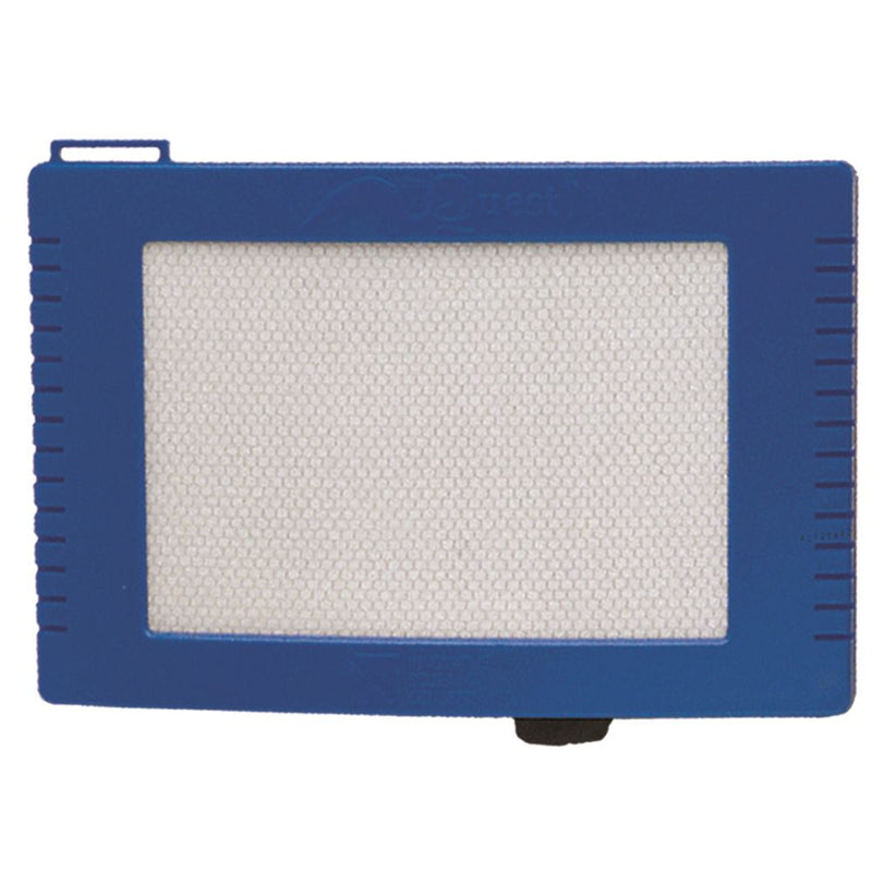 Navy blue underwater writing slate with white mesh writing surface and ruler measurements along edge