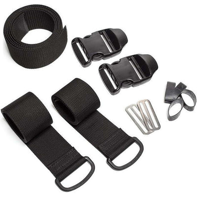 XDEEP Quick Release Buckle Kit for Stealth 2.0 â includes two adjustable quick-release buckles with webbing, shoulder strap, and tri-gliders