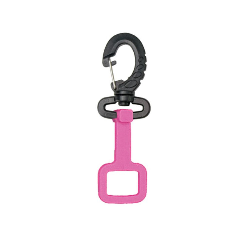 Innovative Scuba Concepts pink clip-on snorkel keeper with swivel hook attachment