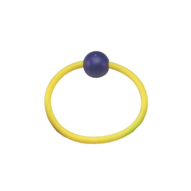 Yellow diving ring with blue ball attachment - Innovative Scuba Concepts underwater diving ring