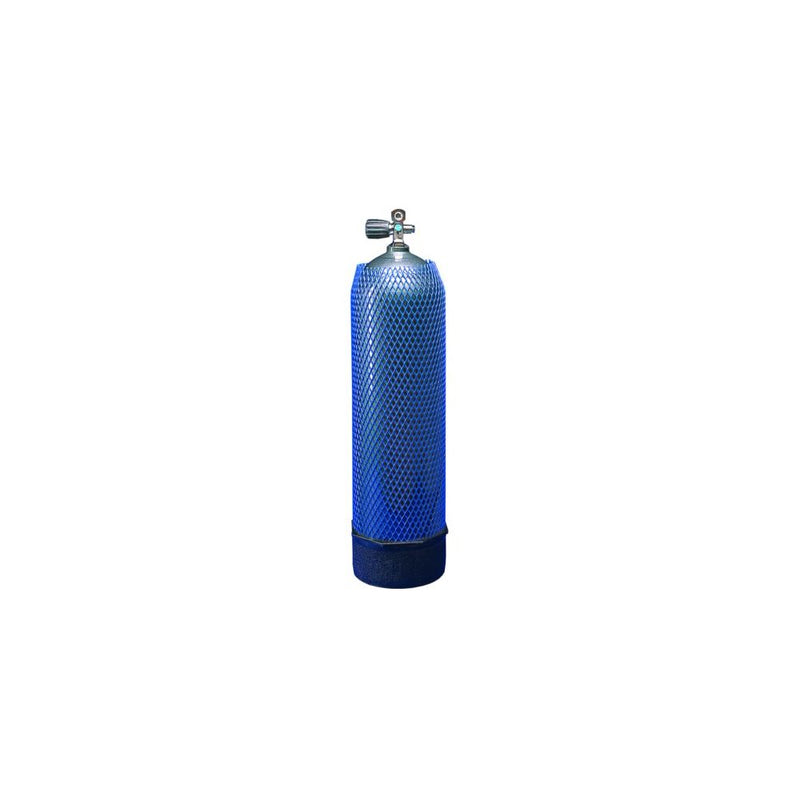 Blue mesh scuba tank with valve - Innovative Scuba Concepts compressed air diving tank