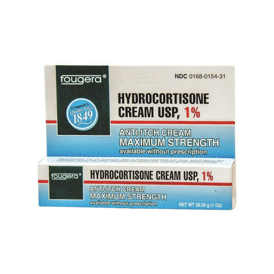 Fougera Hydrocortisone Cream 1% anti-itch maximum strength tubes