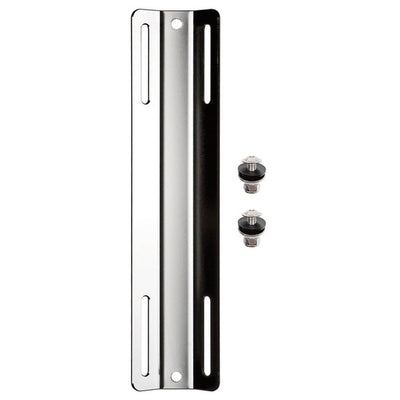 XDEEP Stainless Steel Single Tank Adapter â heavy-duty stainless plate with mounting slots, designed for securing single cylinders to BCD backplates