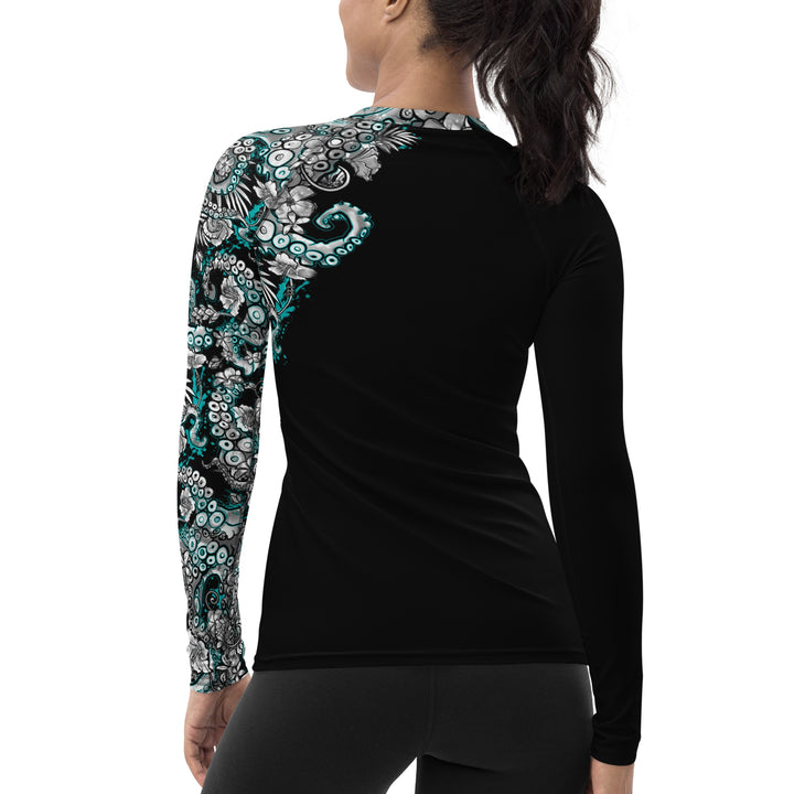Electric Blue Octofloral Contour Rash Guard