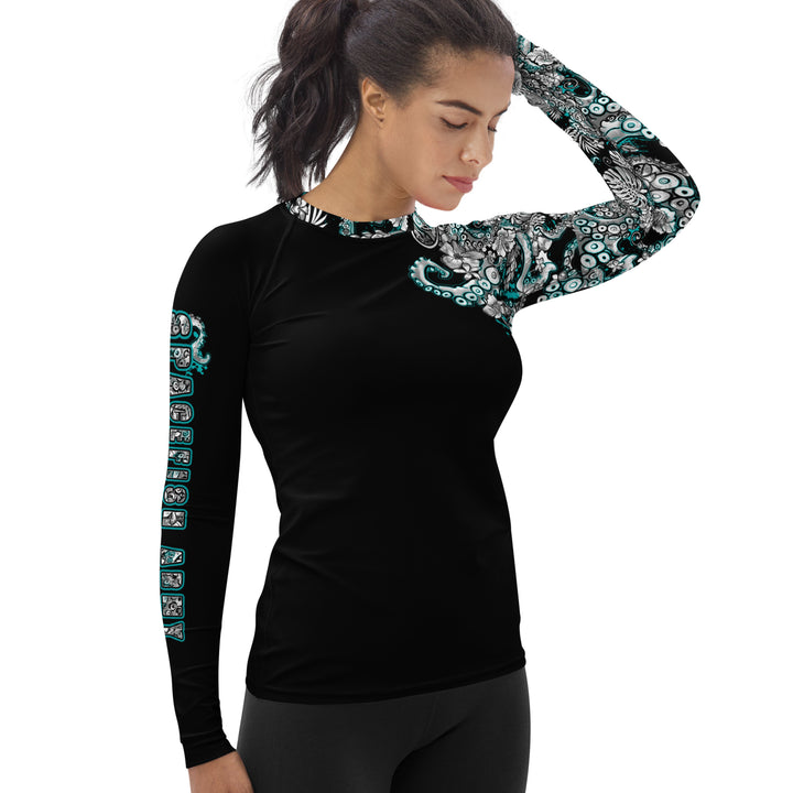 Electric Blue Octofloral Contour Rash Guard