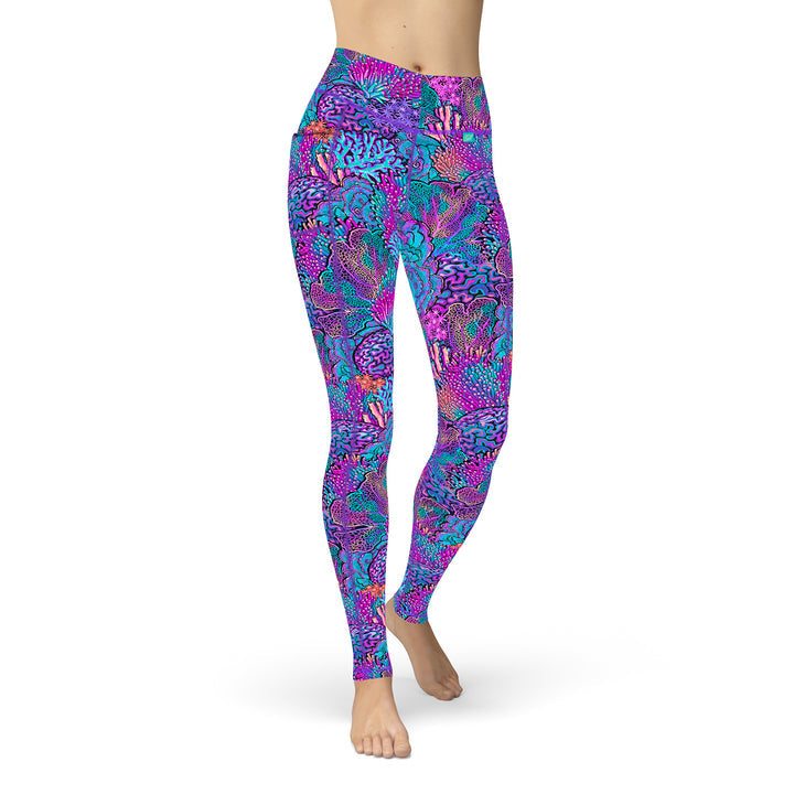 Coral Kaleidoscope Leggings