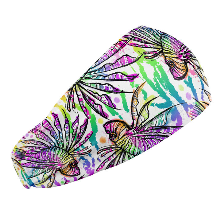 Eco-Friendly White Lionfish Roars Scuba Headband