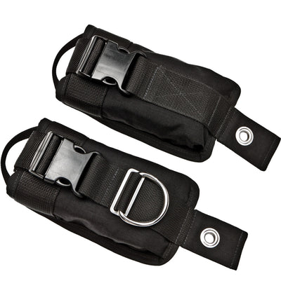 XDEEP Two-Piece Weight Pockets M – medium-size weight pocket set with 3 kg capacity each, featuring flap cover and quick-release buckle system