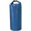 Blue waterproof dry bag with roll-top closure and adjustable shoulder strap for scuba diving gear storage