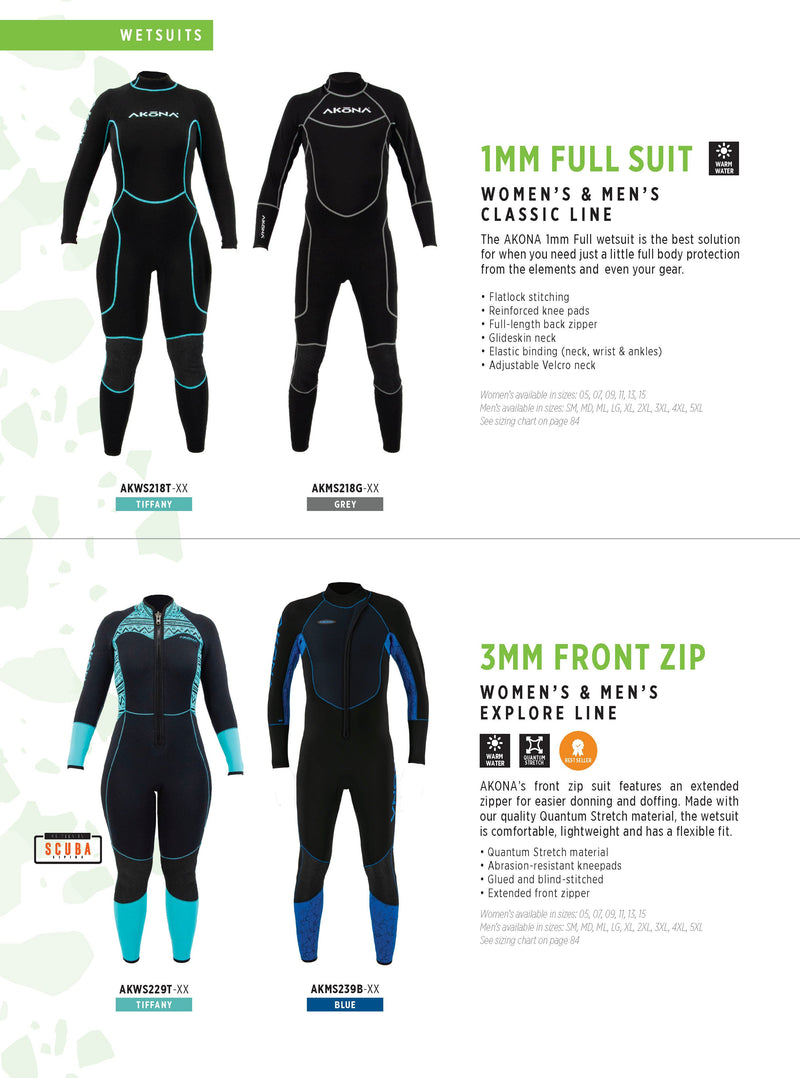1mm Women's Full Wetsuit by Akona-Scuba Schools of America