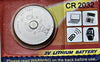 CR2032 3V lithium battery packaging showing compatibility with various electronic devices including dive computers