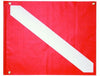 Innovate Scuba Concepts 20 x 24 inch PVC dive flag stiffener with red and white diagonal stripe pattern and brass grommets - rigid backing board for scuba diving safety flags to maintain shape and visibility underwater