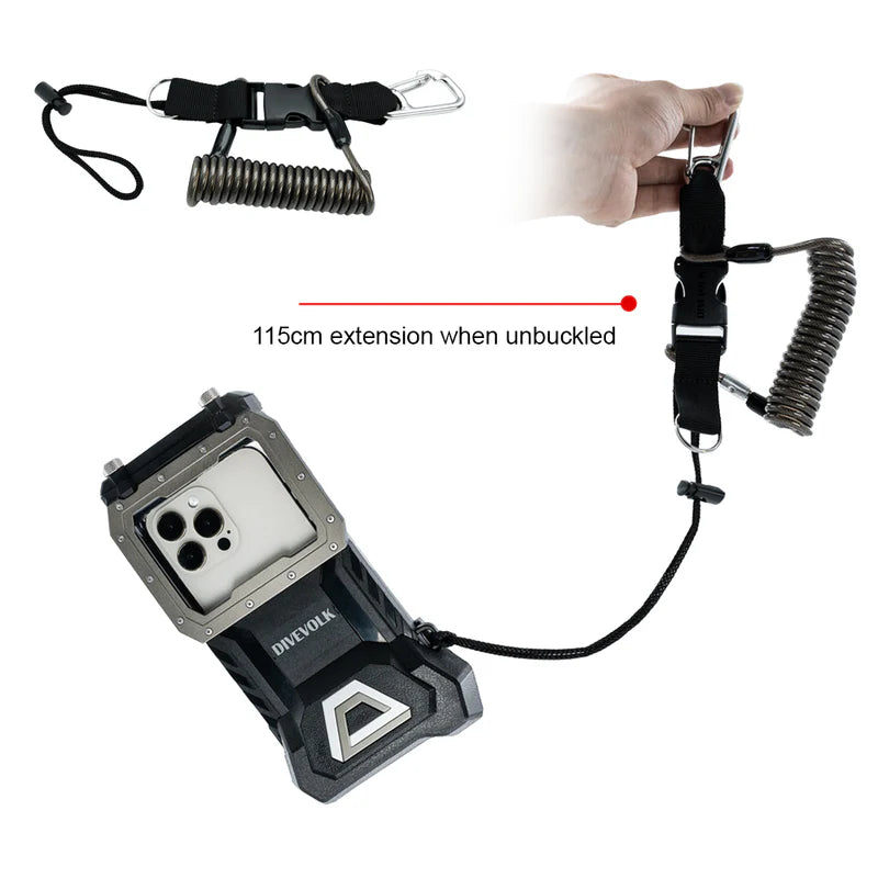 DIVEVOLK Coiled Safety Lanyard for SeaTouch 4 Max Underwater Housing