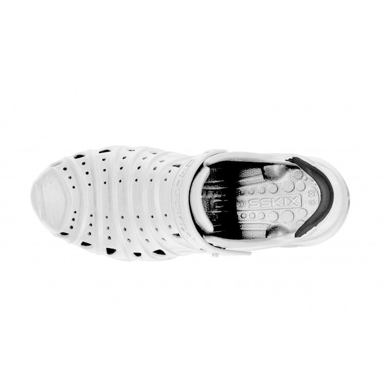 Crosskix 2.0 Whiteout water shoe top-down interior view displaying the insole design with textured footbed and brand logo detailing
