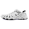 Crosskix 2.0 Whiteout water shoe in white with black accents, shown from the side profile view displaying the distinctive cutout ventilation pattern and athletic design