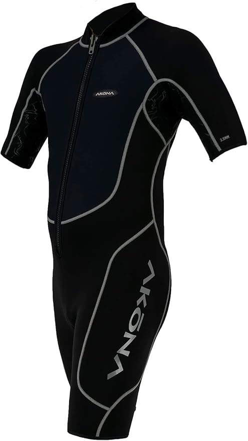 2.5mm Men's Shorty - (Front Zip) Grey-Scuba Schools of America
