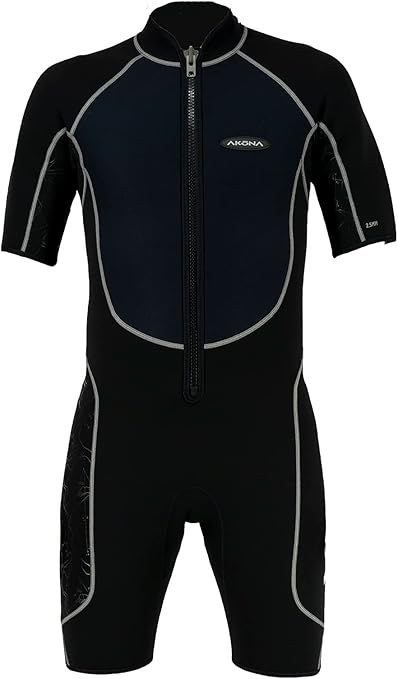 2.5mm Men's Shorty - (Front Zip) Grey-Scuba Schools of America