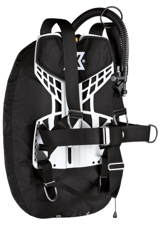 XDEEP NX ZEN Standard – rear view of complete BCD system with aluminum backplate, wing, and cam bands