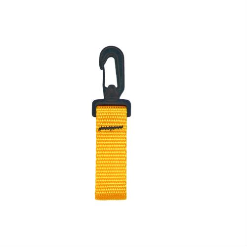 2-inch web loop swivel clip in yellow webbing with black plastic hardware