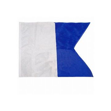 Blue and white Alpha dive flag (diver down flag) for scuba diving safety signaling