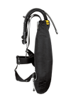 XDEEP NX PROJECT – angled top-down view highlighting aluminum backplate, harness layout, and dual-tank wing