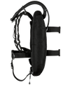 XDEEP ZEOS Deluxe – top-down view showing padded harness setup, hose connection, and wing profile