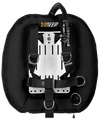 XDEEP HYDROS 40/50 DIR – angled top-down view showing D-ring harness layout and inflator hose