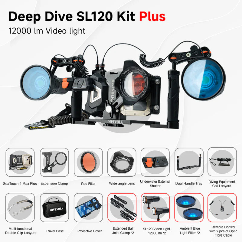 DIVEVOLK SeaTouch 4 Max Plus Deep Dive Kit with Dual Lights for Smartphones