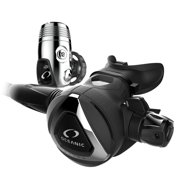 Oceanic Delta 5 Regulator + EDX First Stage (Black) – Balanced Dive System Product Photo