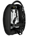 XDEEP HYDROS 40/50 DIR – close-up rear view of aluminum backplate and tank strap slots