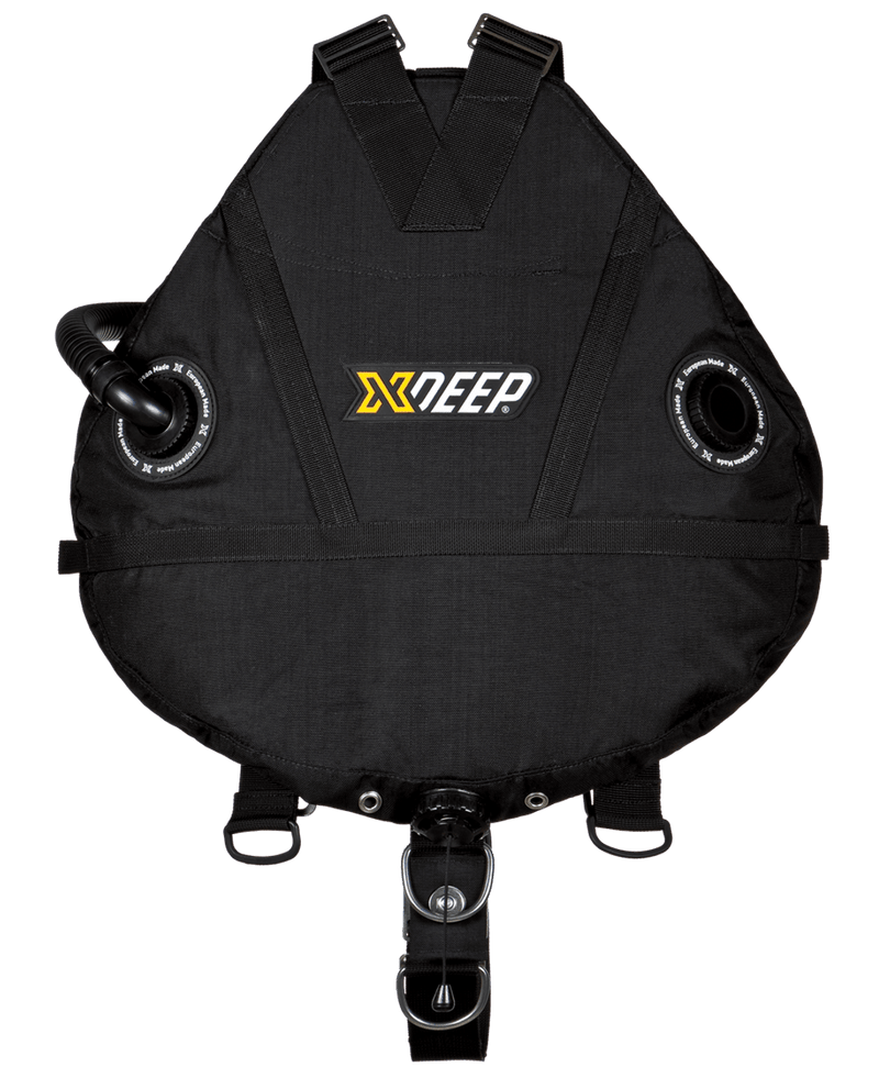 XDEEP STEALTH 2.0 Rec Dual Sidemount BC Wing Only – top-down view showing dual bladder configuration with central inflator and rugged wing profile